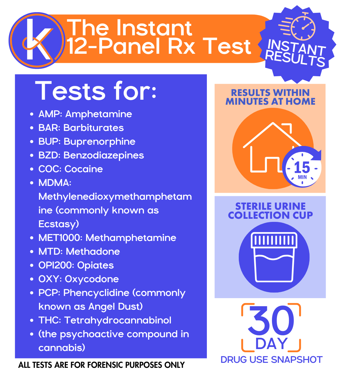 Lab Certified 12-Panel Hair Test + Bonus Instant Test